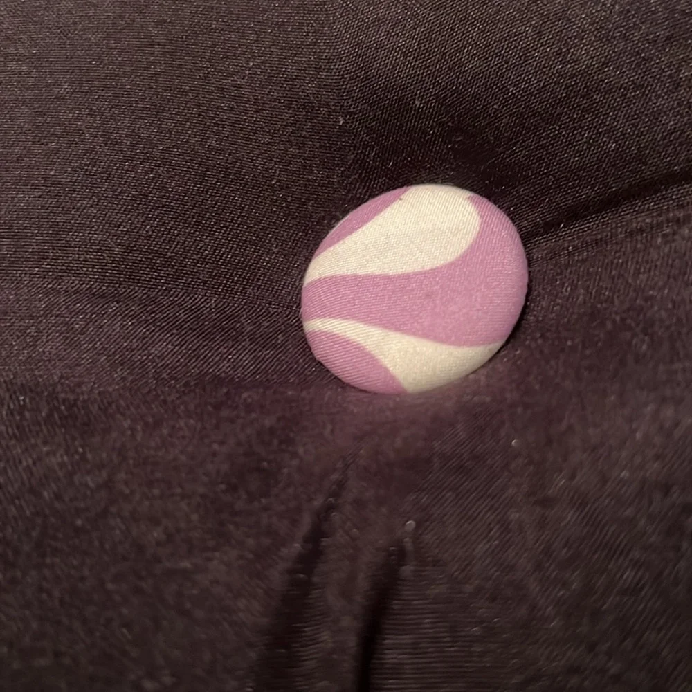 Chic Black and Lavender Buttoned Pillow